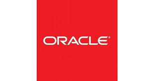 Oracle corporate logo in white text on a red background.